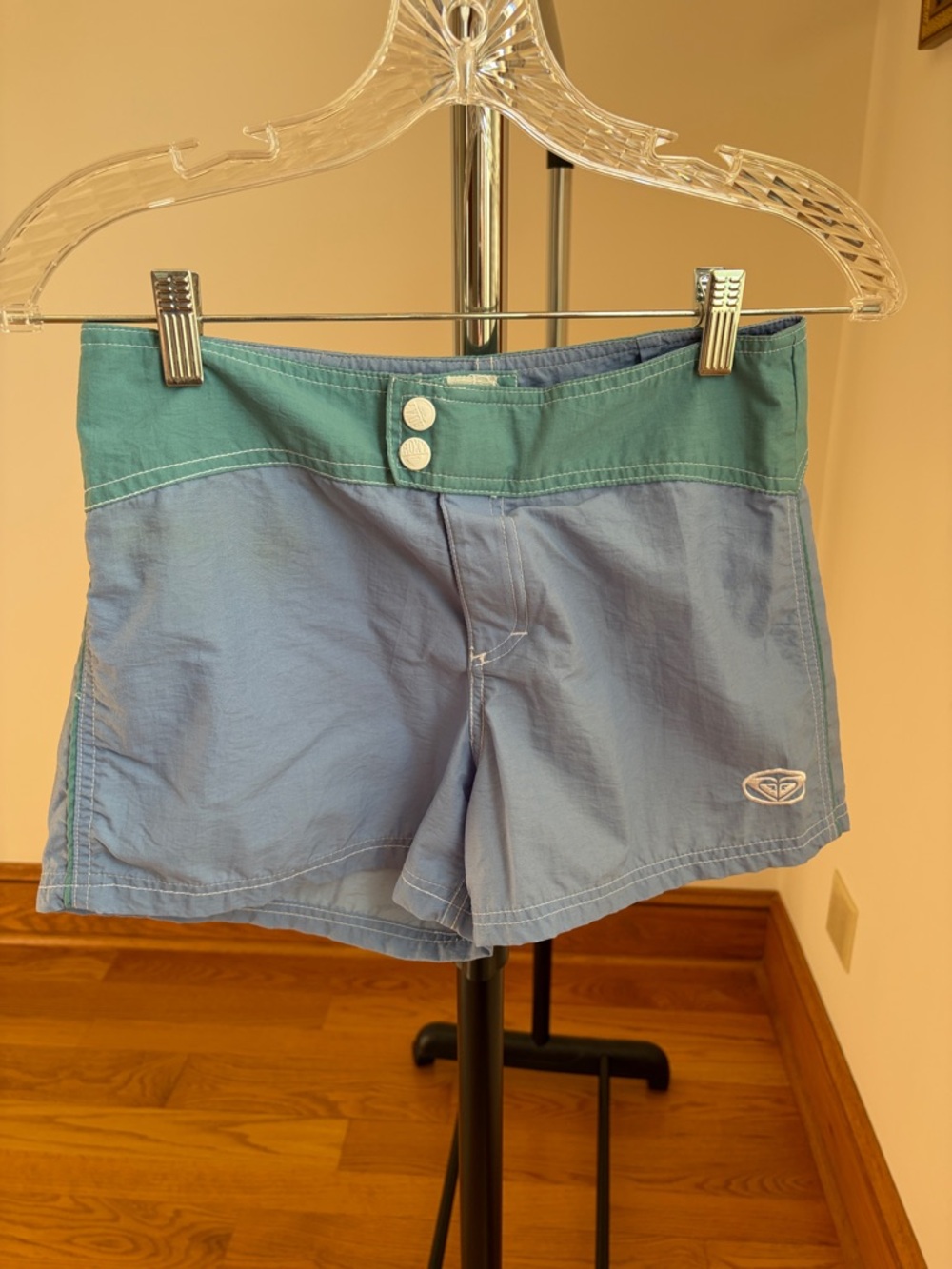Roxy Light Blue Boardshorts with Navy Tag Detail